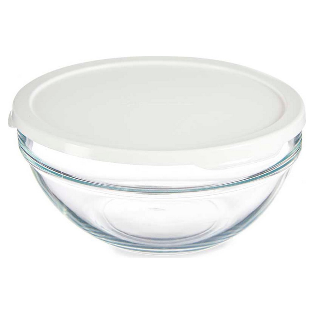 Ronde Lunchtrommel met Deksel Plastic Glas (1700 ml)