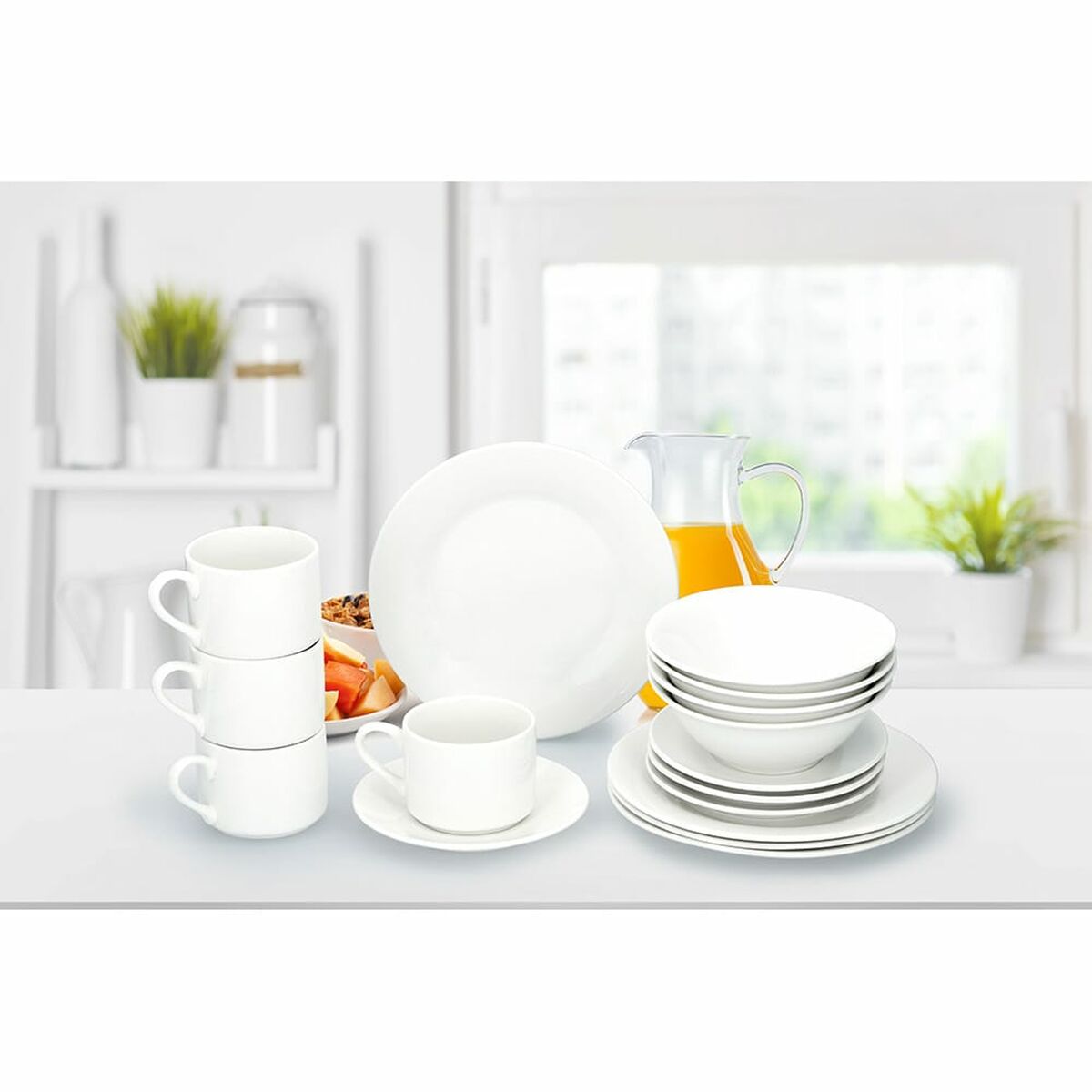 Image secondaire de Assiettes Alpina Blanc Céramique 16 Pièces (4 Unités)