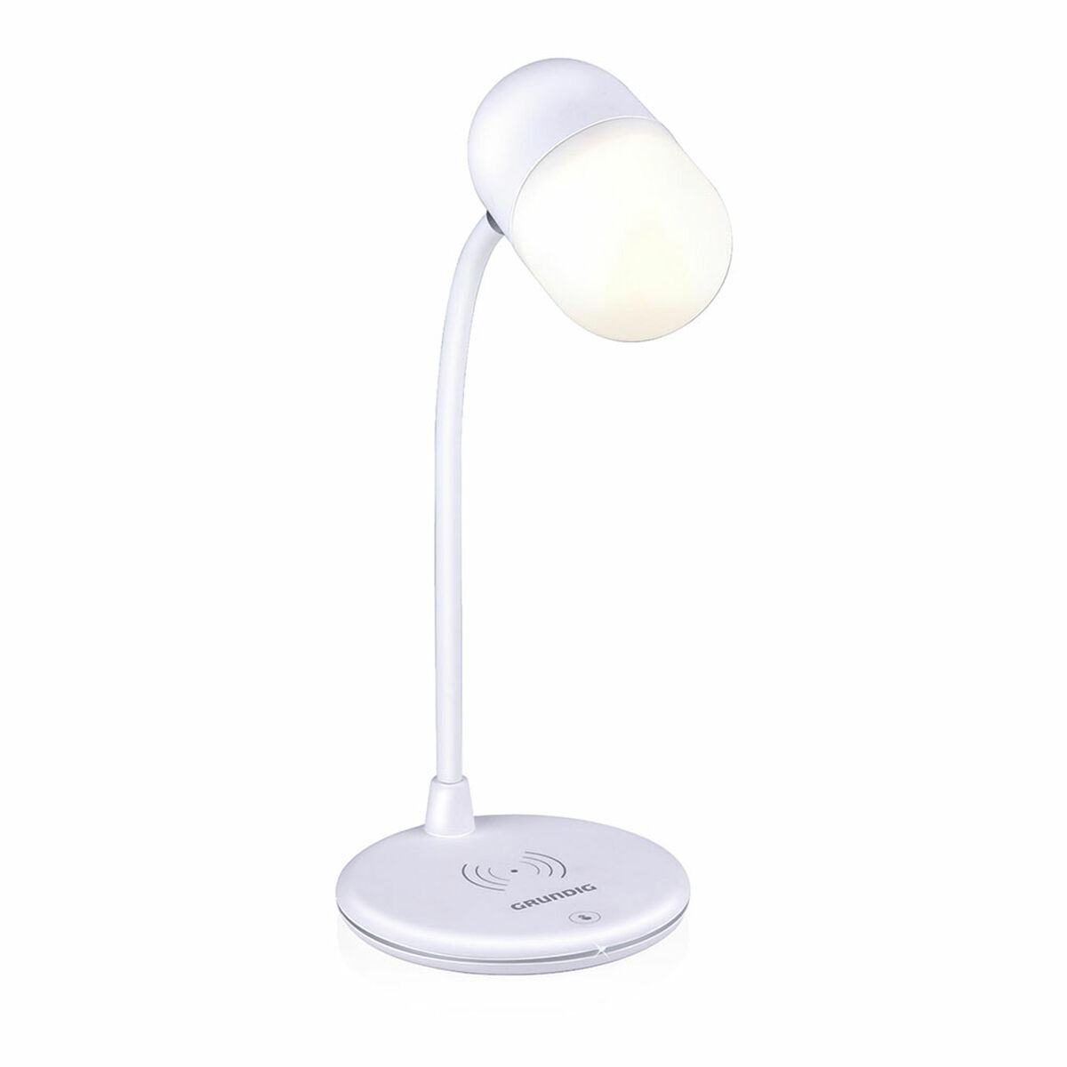 LED-lampe med højttaler og trådløs oplader Grundig Hvid 10 W 50 lm Ø 12 x 26 cm Plastik 3-i-1
