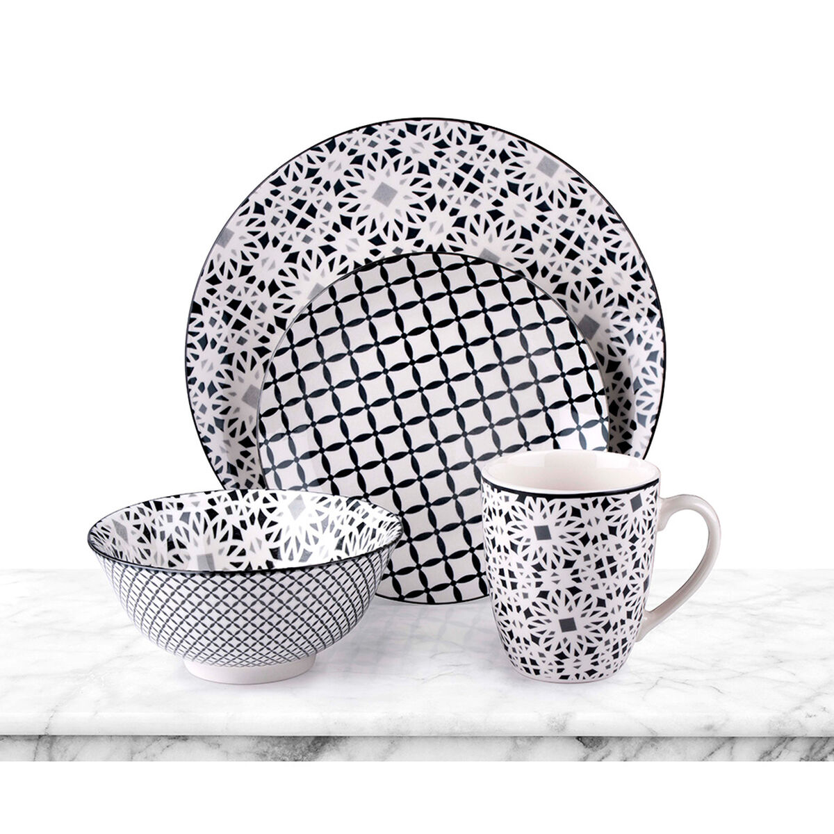Image secondaire de Assiettes Alpina Multicouleur Céramique 16 Pièces (4 Unités)