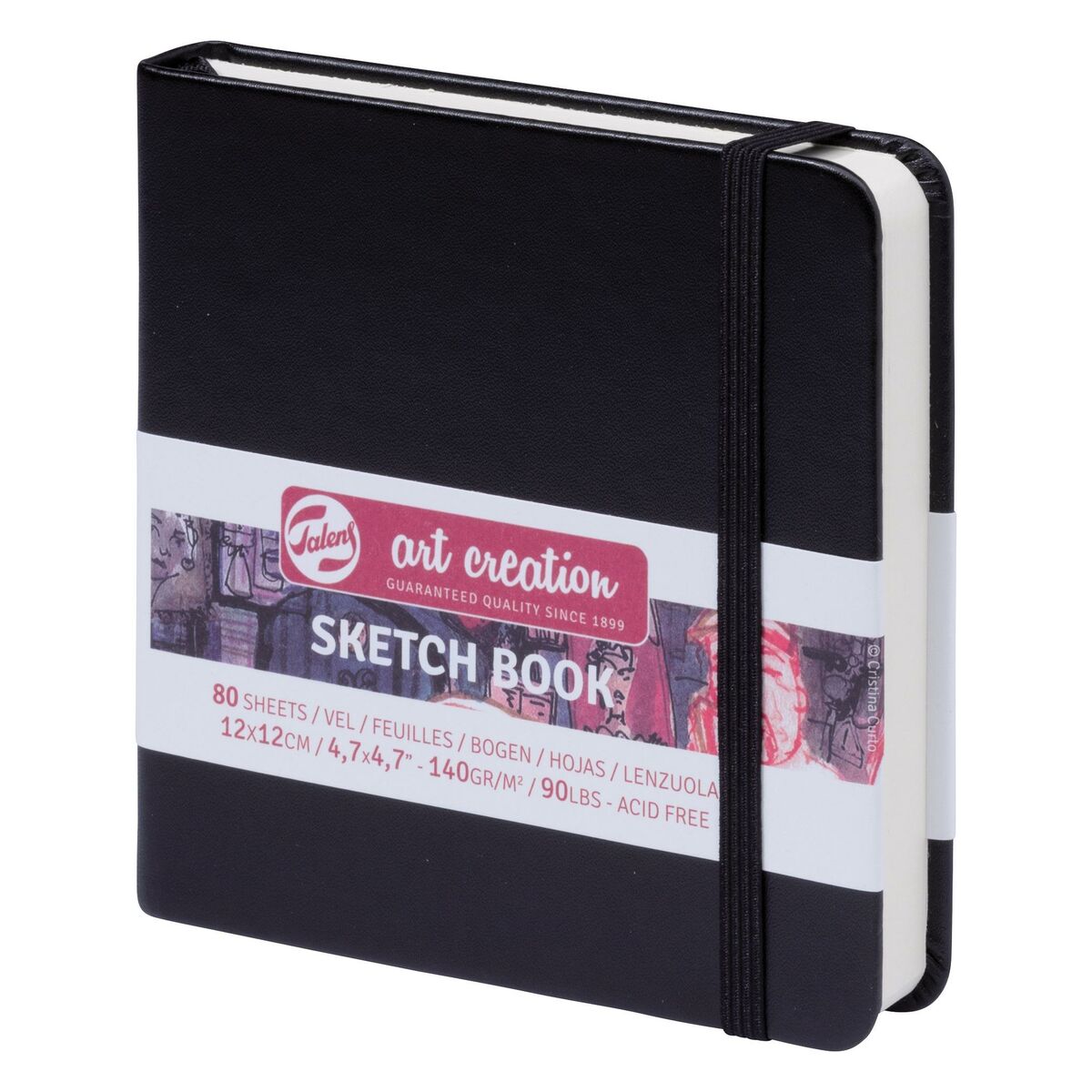 Image secondaire de Carnet de croquis Talens Art Creation Sketch Book Noir 80 Volets 12 x 12 cm (5 Unités)