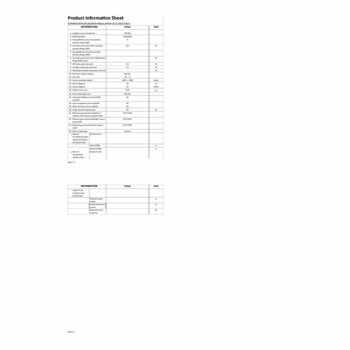 Picture of Monitor Philips 221B8LJEB/00 21,5" Full HD