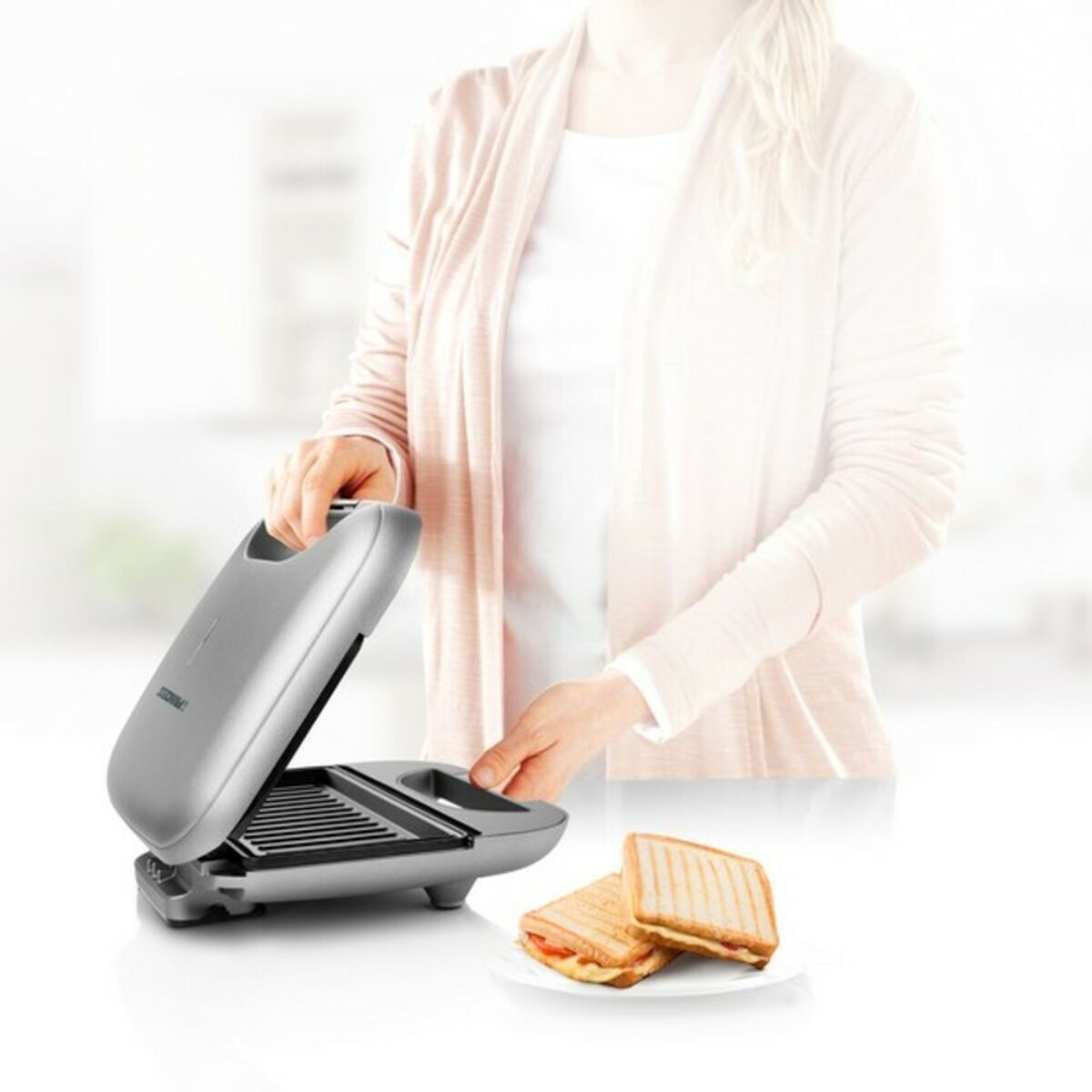 Sandwichtoaster Princess 01.127003.01.001 Schwarz Silberfarben 750 W - Thumbnail 6