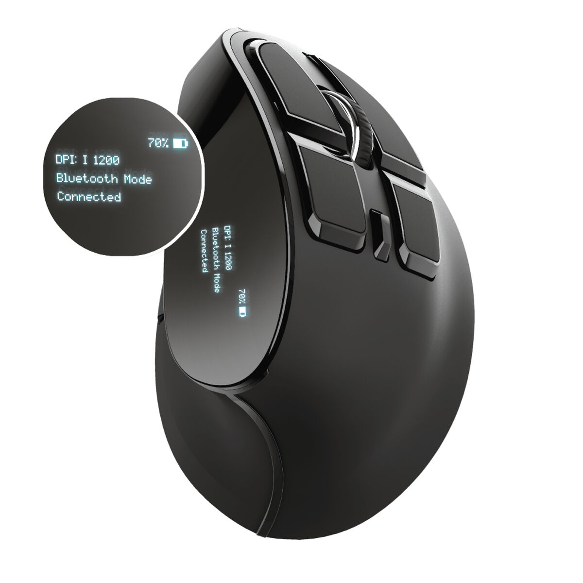 Souris sans-fil Trust Voxx Bluetooth Rechargeable Ergonomique Vertical Noir 2400 dpi