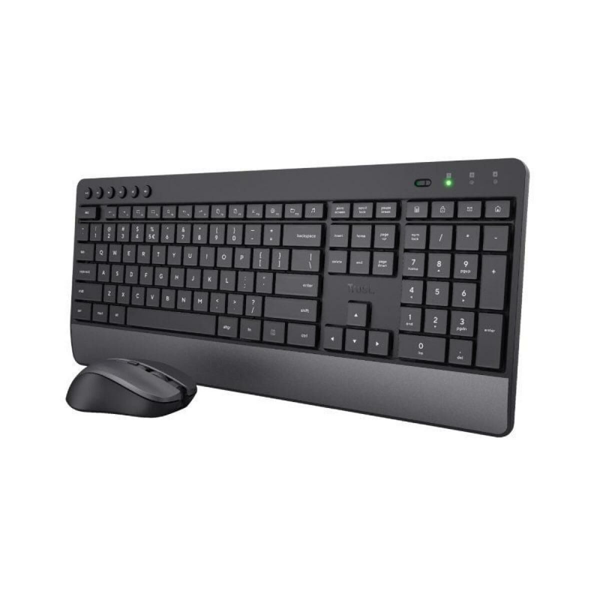 Obrazek Keyboard and Mouse Trust Trezo Black Spanish Qwerty