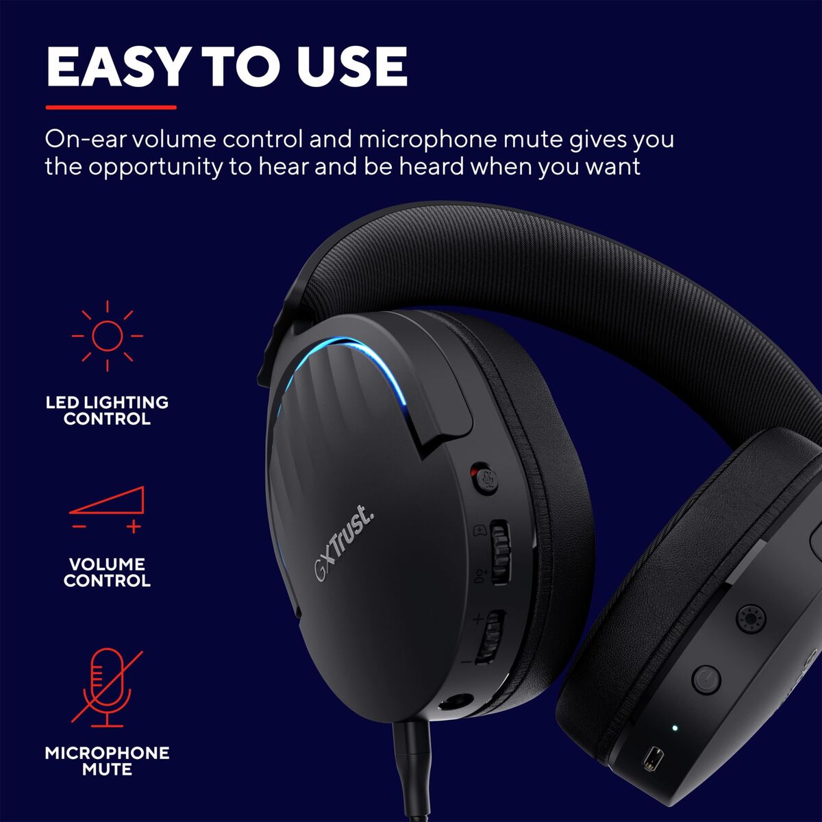 Headphones with Microphone Trust GXT 491 Fayzo Black