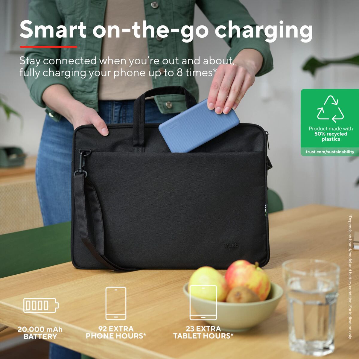 Bild von Powerbank Trust 25026 Blue 20000 mAh