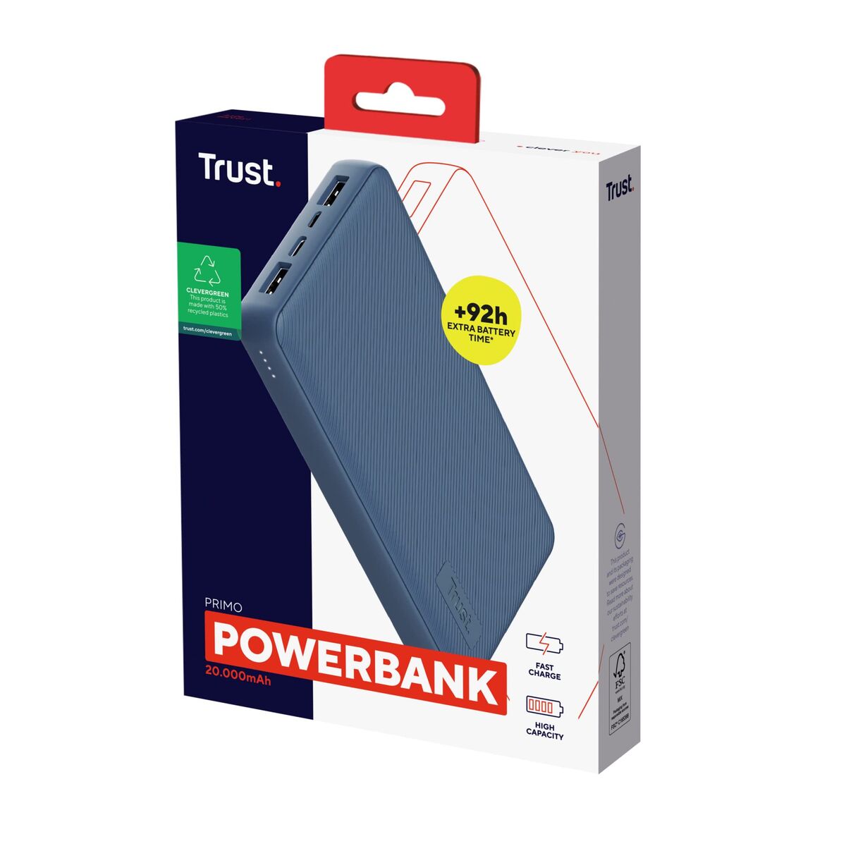Powerbank Trust 25026 Mėlyna 20000 mAh