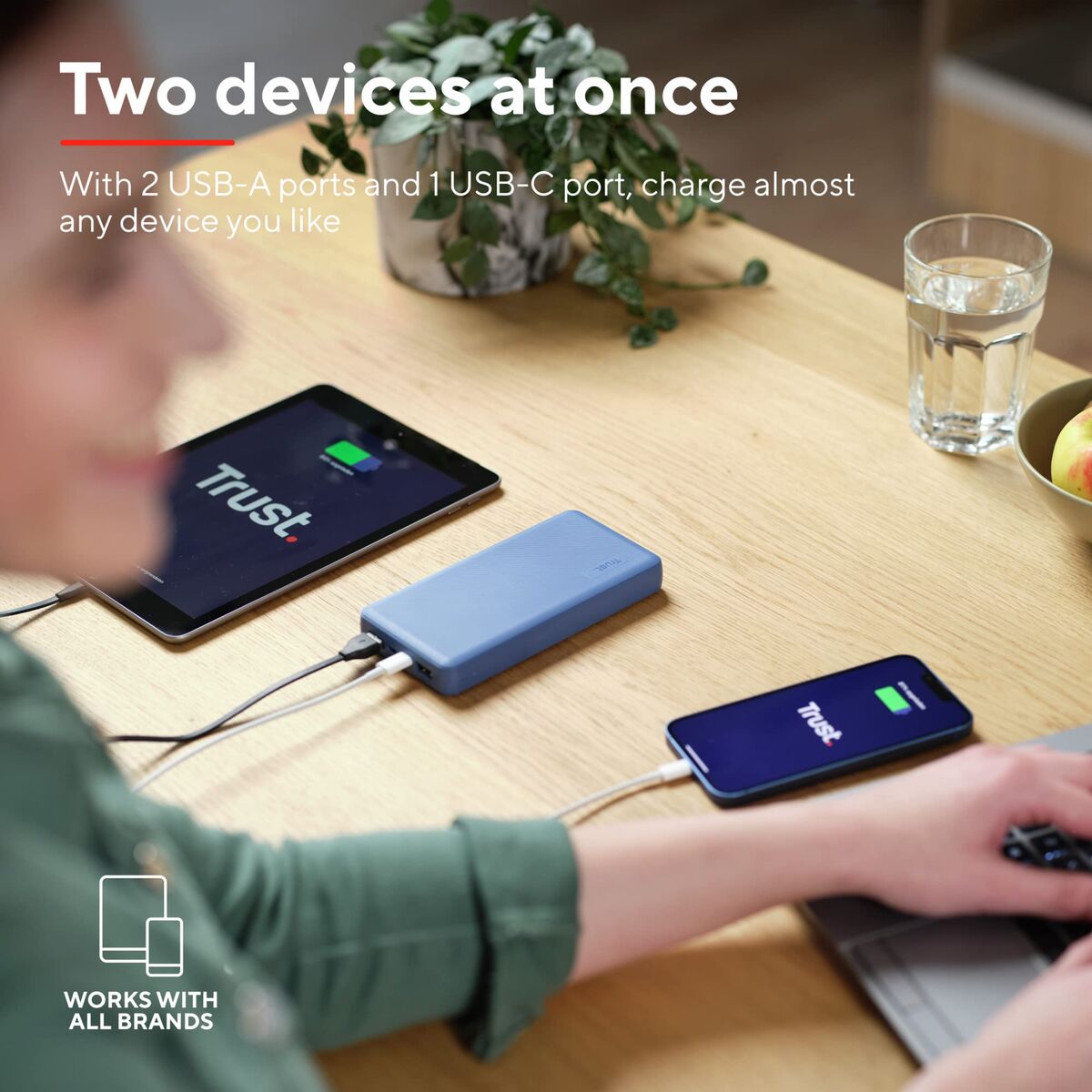 Bild von Powerbank Trust 25026 Blue 20000 mAh