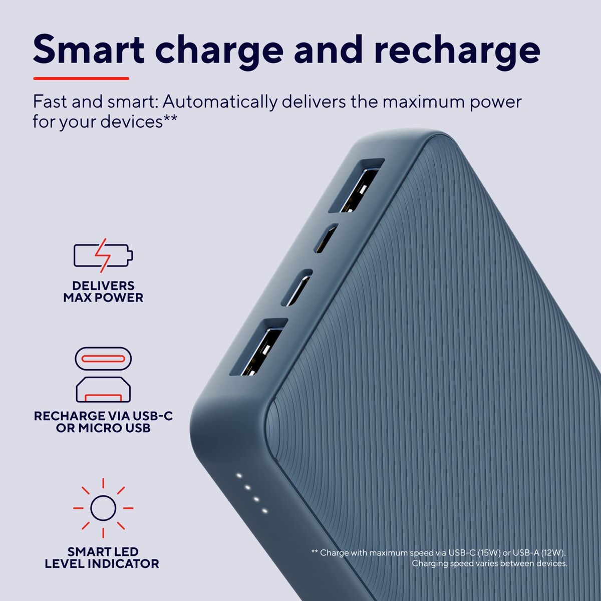 Bild von Powerbank Trust 25026 Blue 20000 mAh