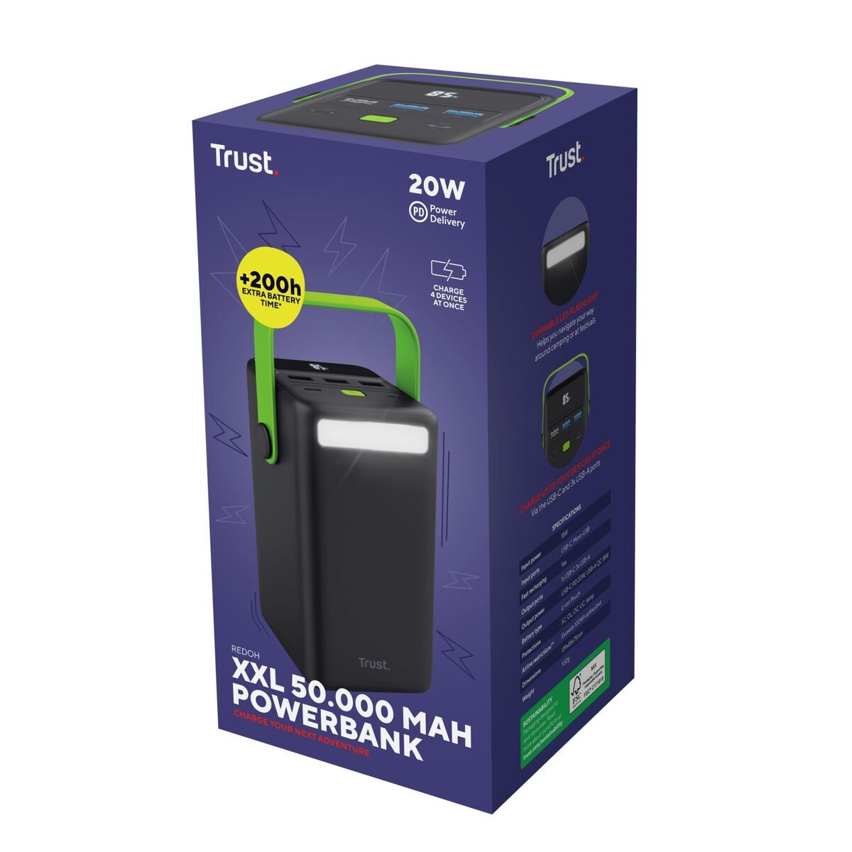 Powerbank Trust Redoh XXL Black