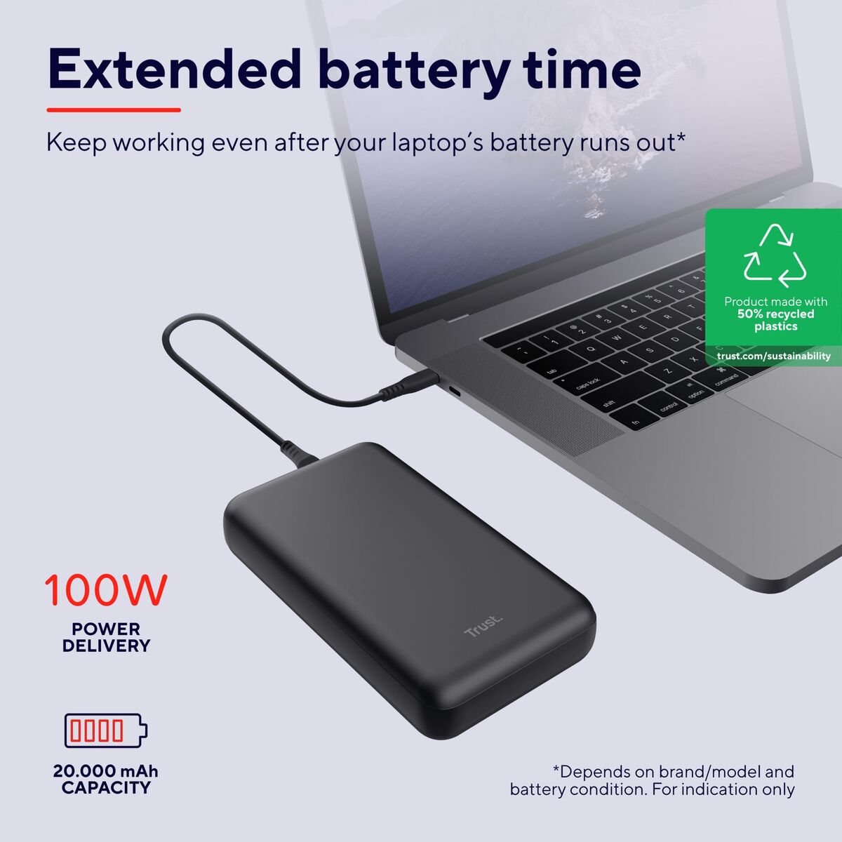 Powerbank Trust 25240 Black 20000 mAh