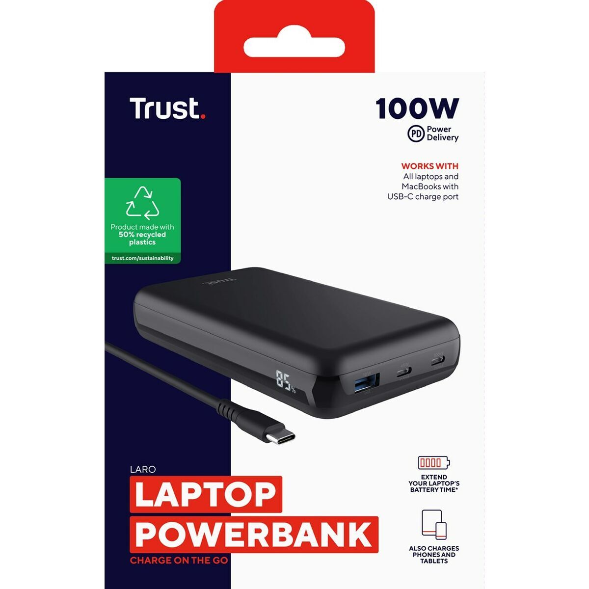 Powerbank Trust 25240 Black 20000 mAh