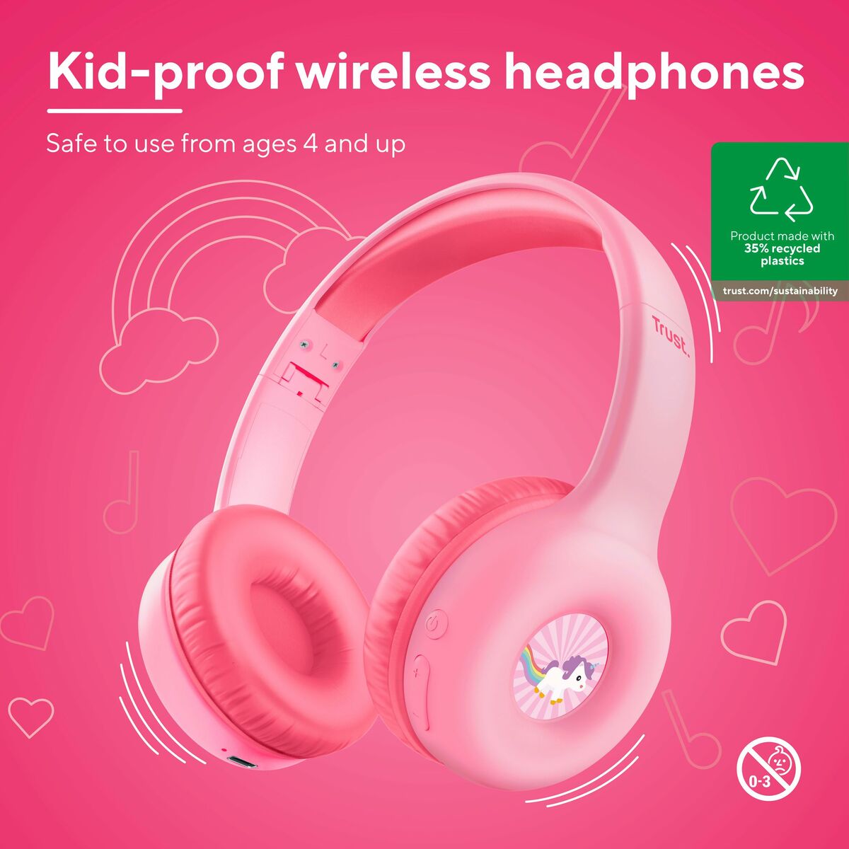 Bluetooth Headphones Trust 25274 Pink