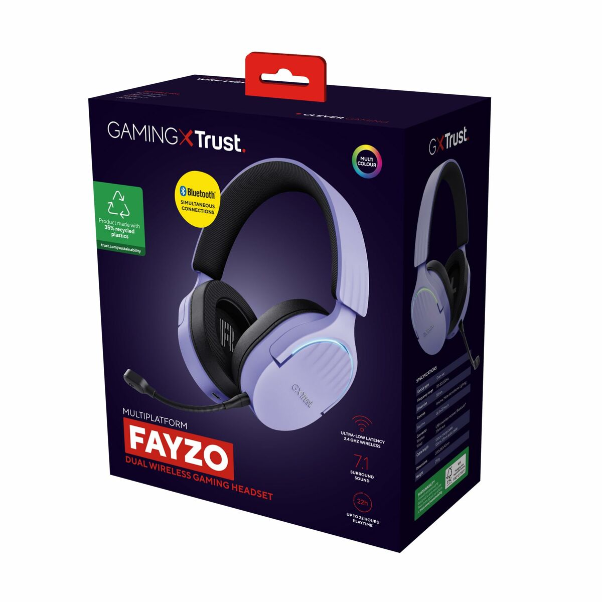 Gaming Headset with Microphone Trust GXT 491 Black Purple