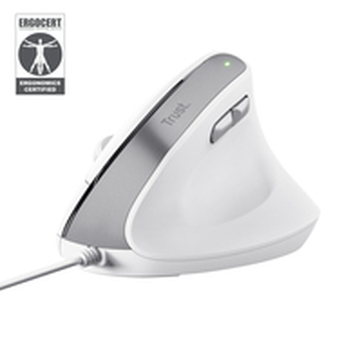 Afbeeldingen van Ergonomic Optical Mouse Trust Bayo II White Black 2400 dpi