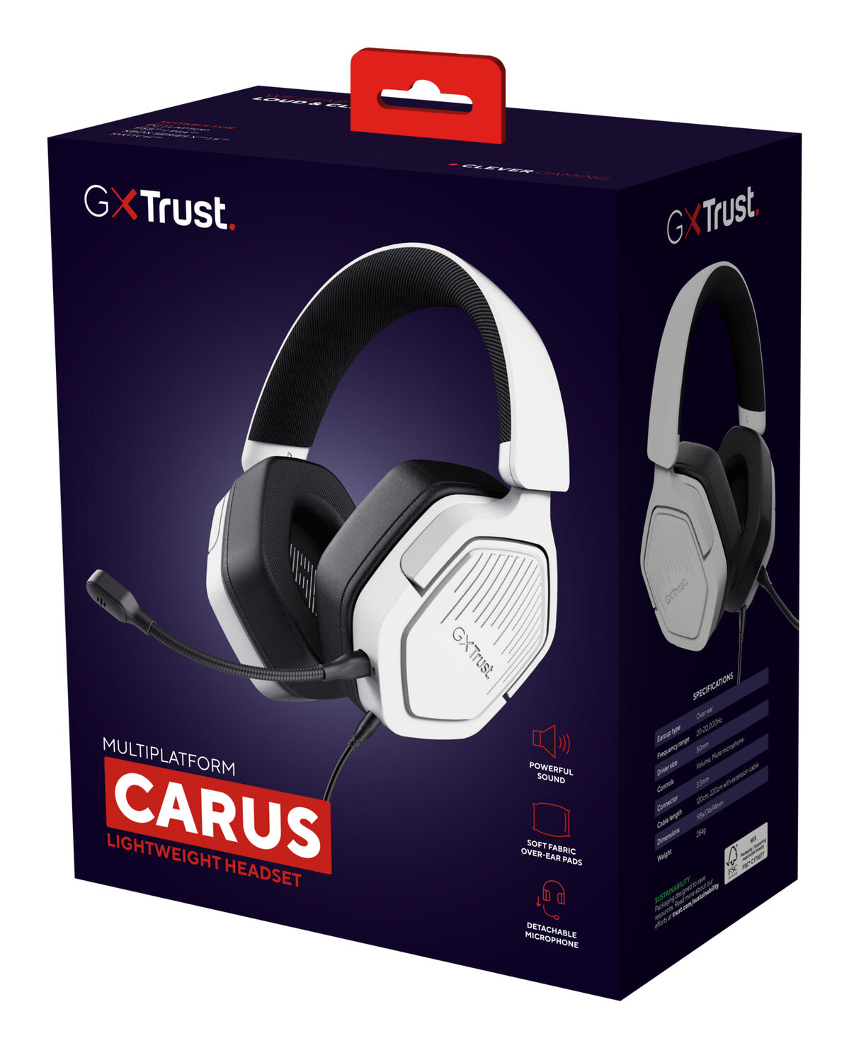 Afbeeldingen van Gaming Headset with Microphone Trust GXT492W Carus White