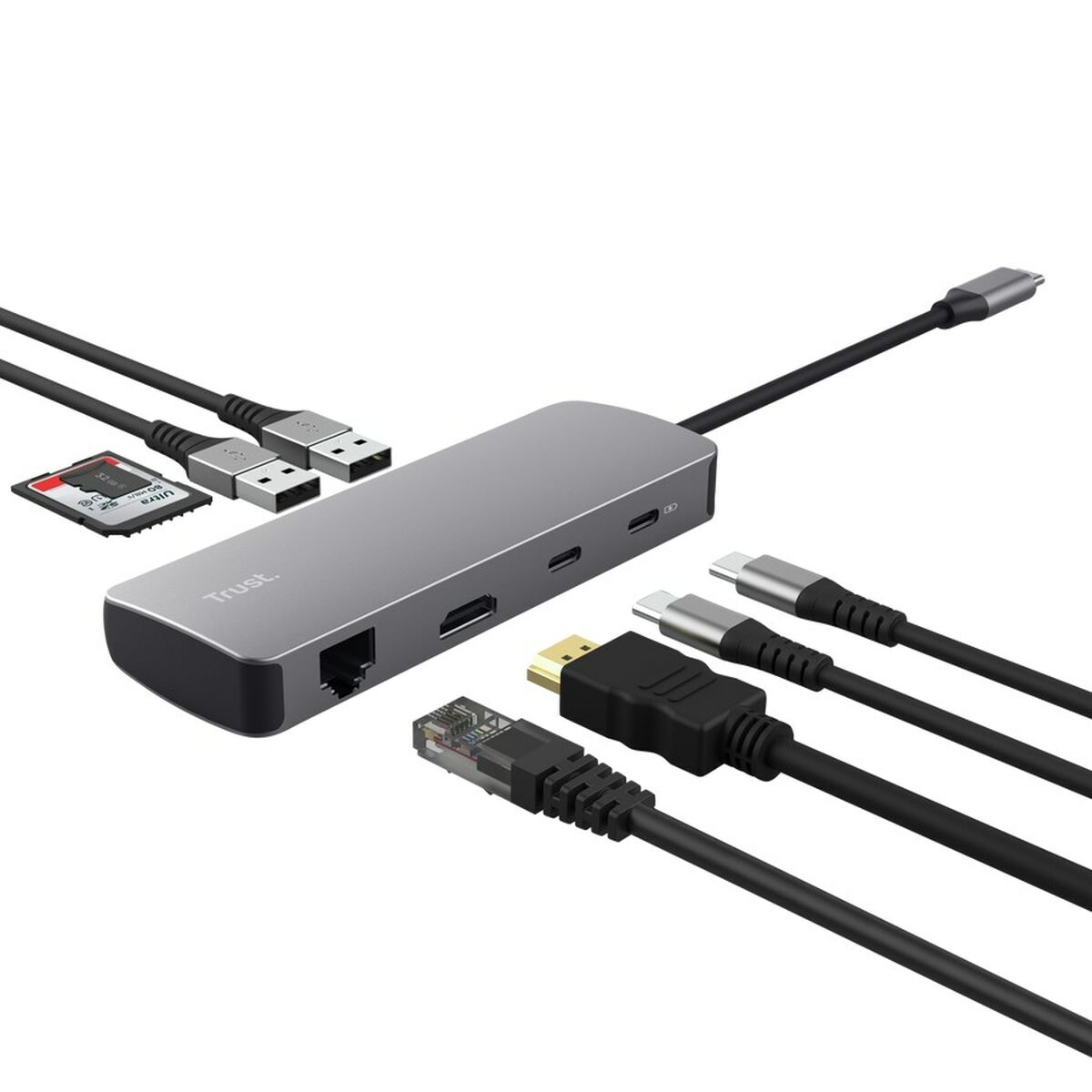 Afbeeldingen van USB Hub Trust 25672 Grey