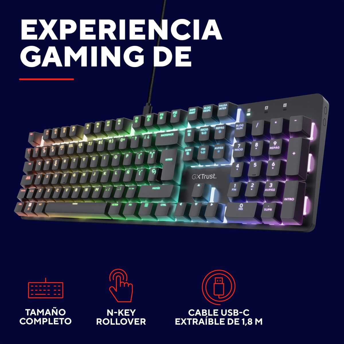 Immagine di Gaming Keyboard Trust 25682 Black Spanish Qwerty