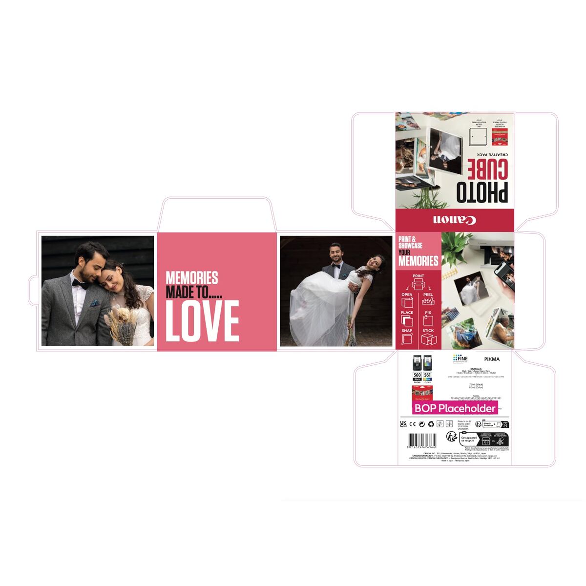 Glanzend Fotopapier Canon 2311B075 5 x 5 cm 40 Lakens 40 Onderdelen (40 Stuks)