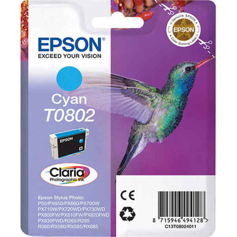 Compatible Ink Cartridge Epson T0802 Cyan