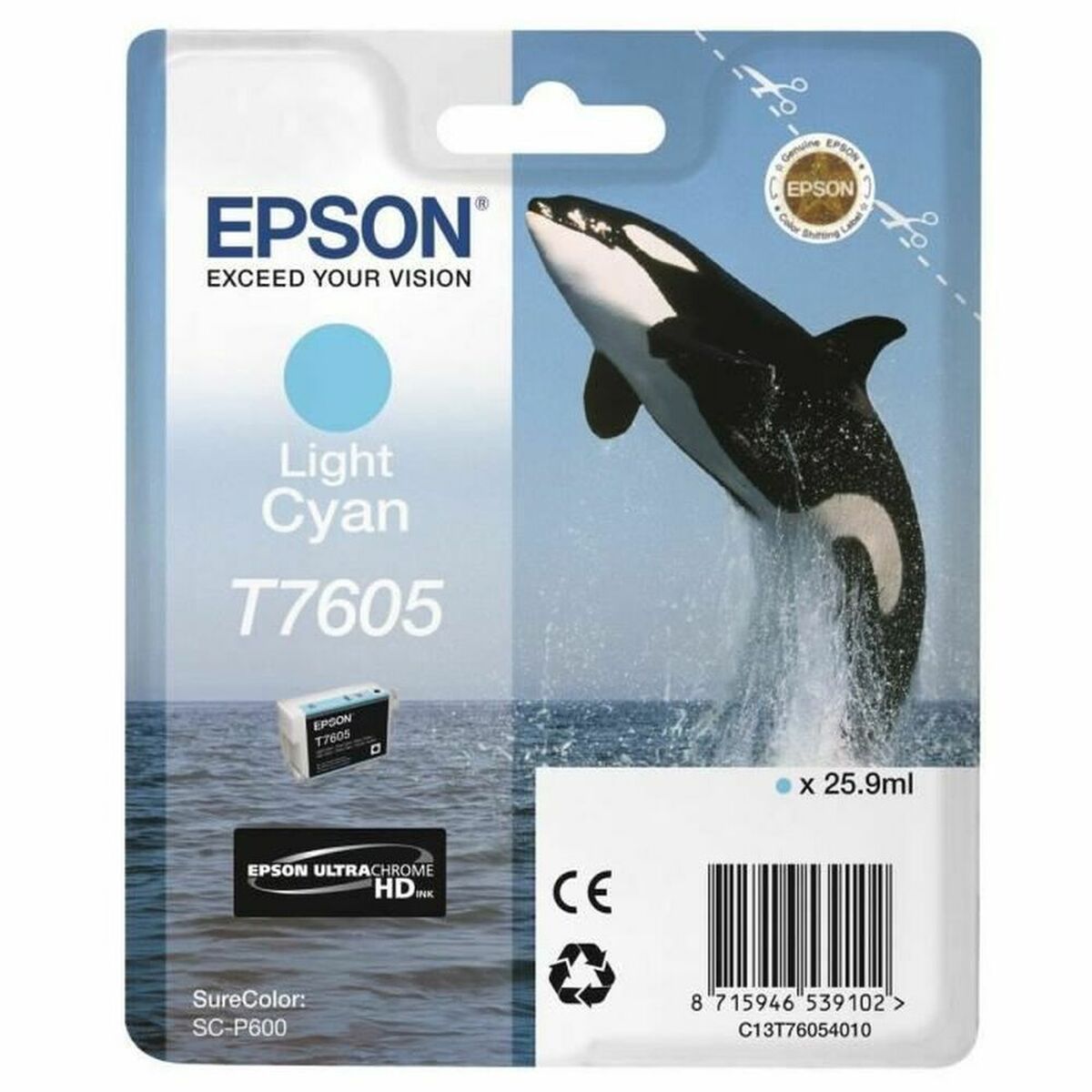 Bild von Original Ink Cartridge Epson T7605 Light Cyan Cyan