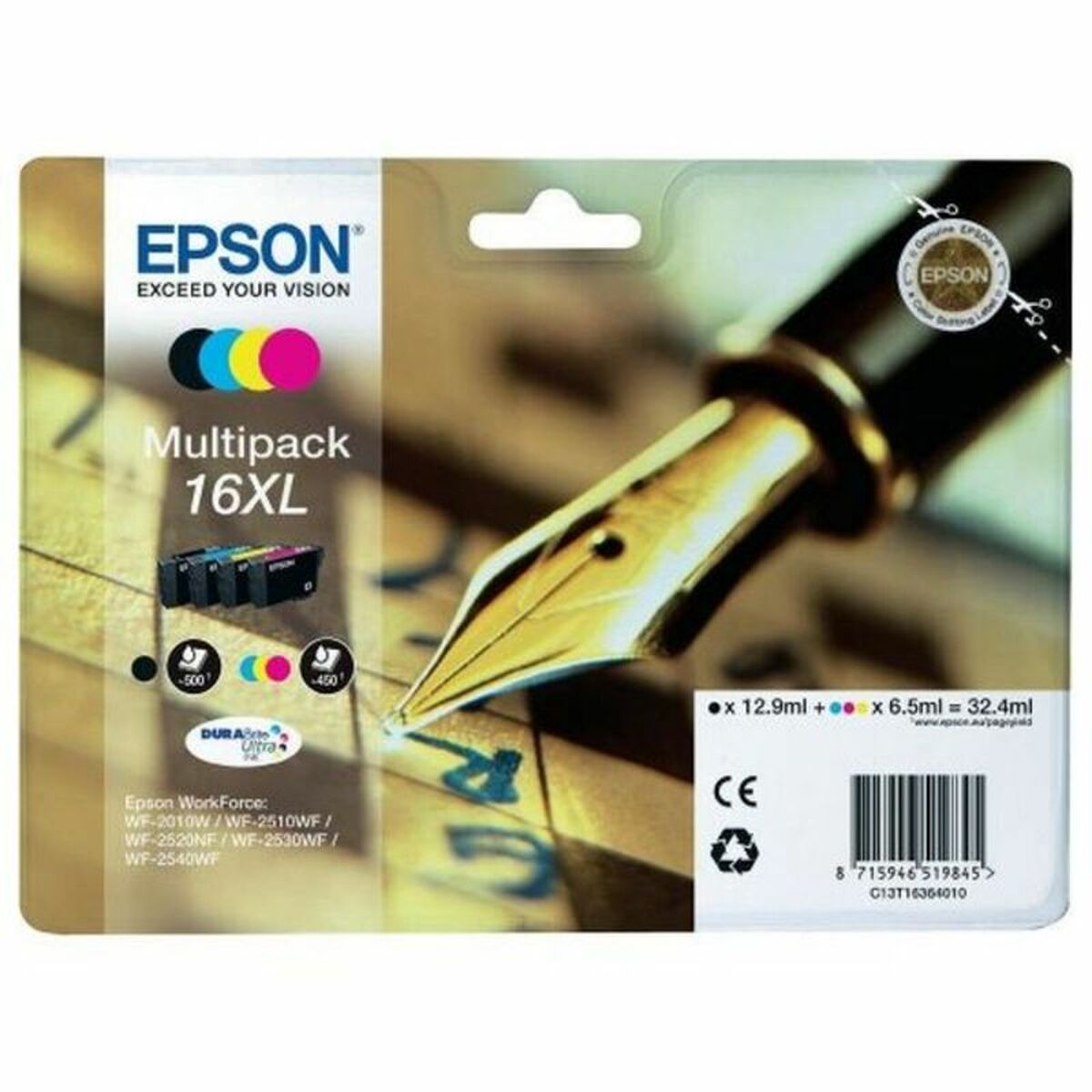 Afbeeldingen van Compatible Ink Cartridge Epson T16XL Black Cyan Magenta Yellow