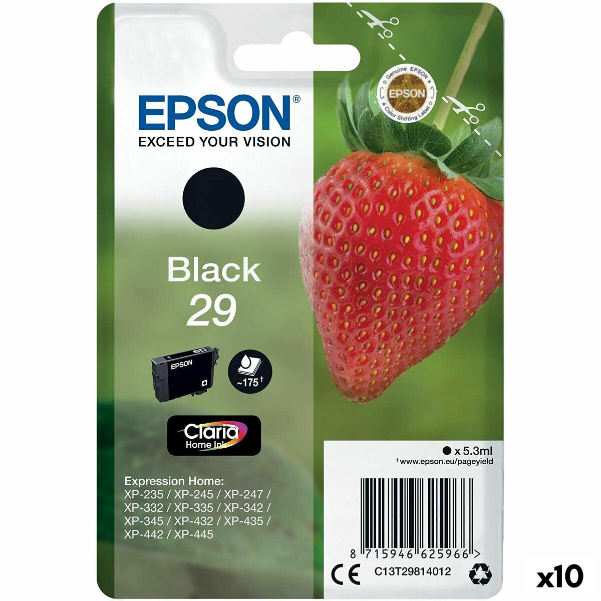 Original blækpatron Epson 29 XL sort (10 enheder)