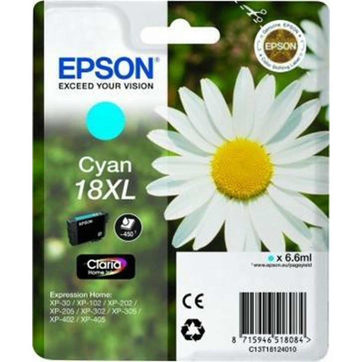 Picture of Original Ink Cartridge Epson Nº18XL Cyan (10 Units) (1 Unit)