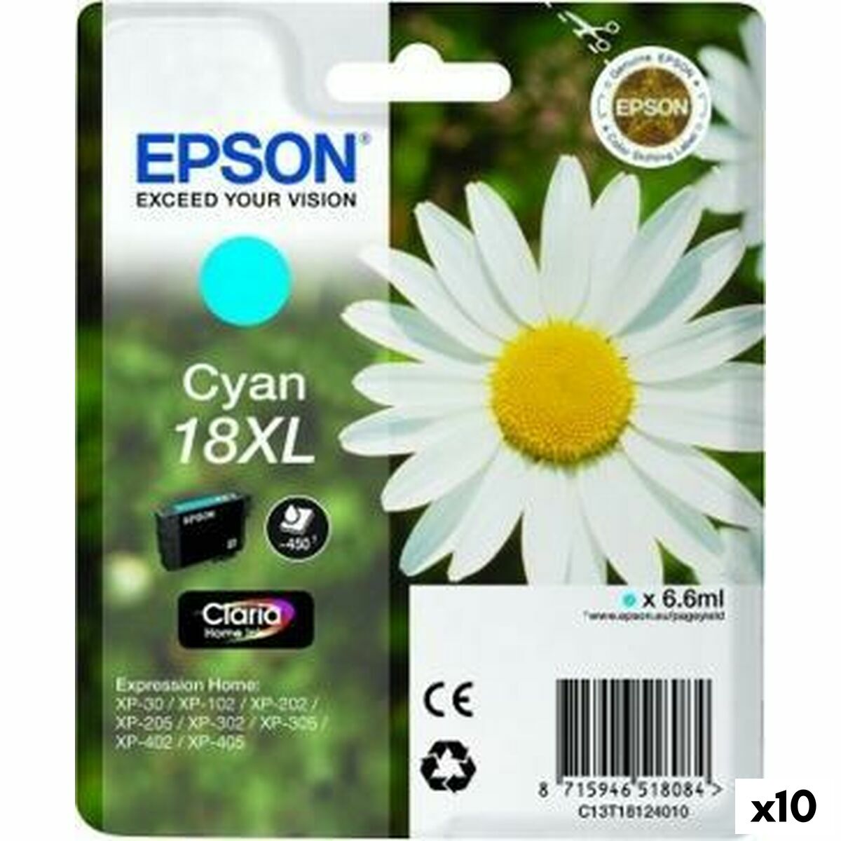Picture of Original Ink Cartridge Epson Nº18XL Cyan (10 Units) (1 Unit)
