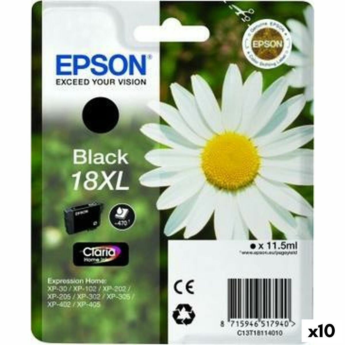Picture of Original Ink Cartridge Epson Nº18XL Black (10 Units) (1 Unit)