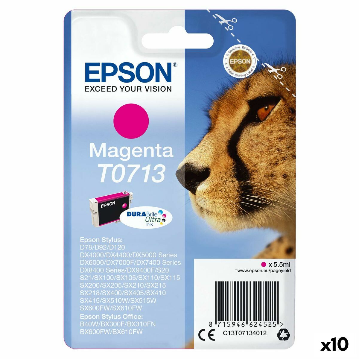 Original blækpatron Epson D-78/92/120/DX-4000/5000/6000/7000F Magenta (10 enheder)