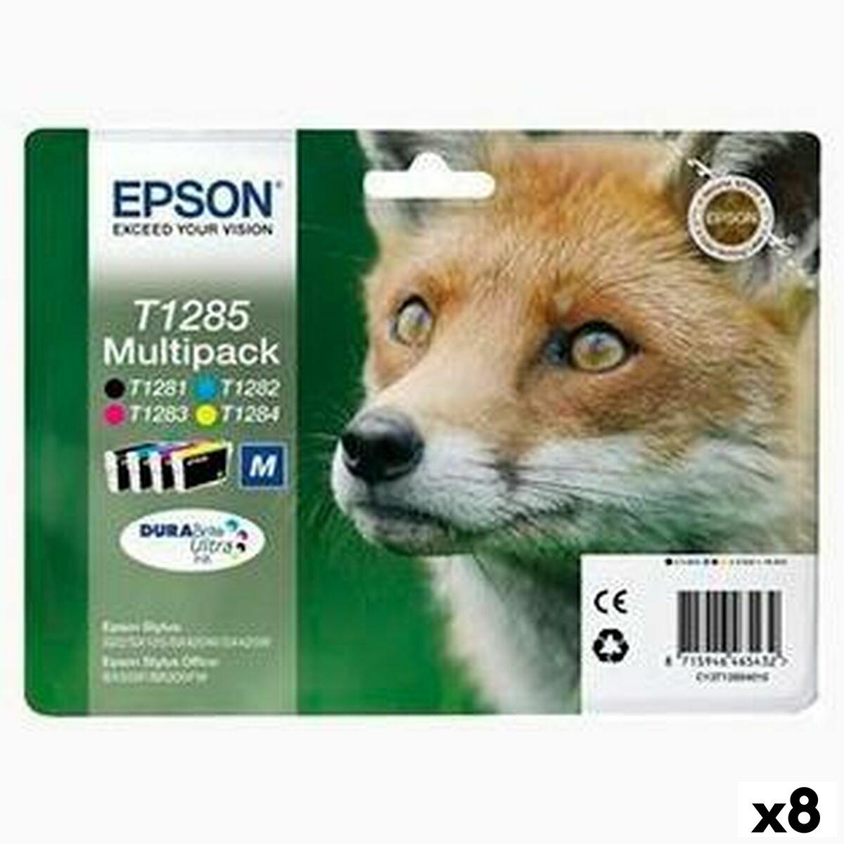 Epson Stylus Original blækpatron sæt til S22/SX125/SX235W/420W/425W/BX305 - 8 enheder (Sort/Cyan/Magenta/Gul)