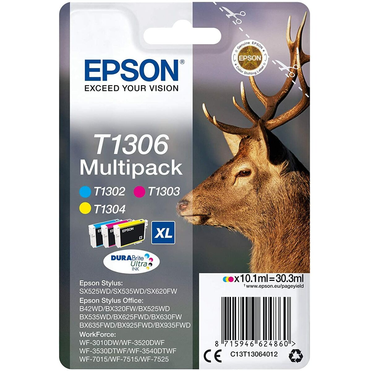 Picture of Original Ink Cartridge Epson SX525WD/620FW/ OFFICE B42WD/525WD/625FWD/925FWD Tricolour (4 Units)