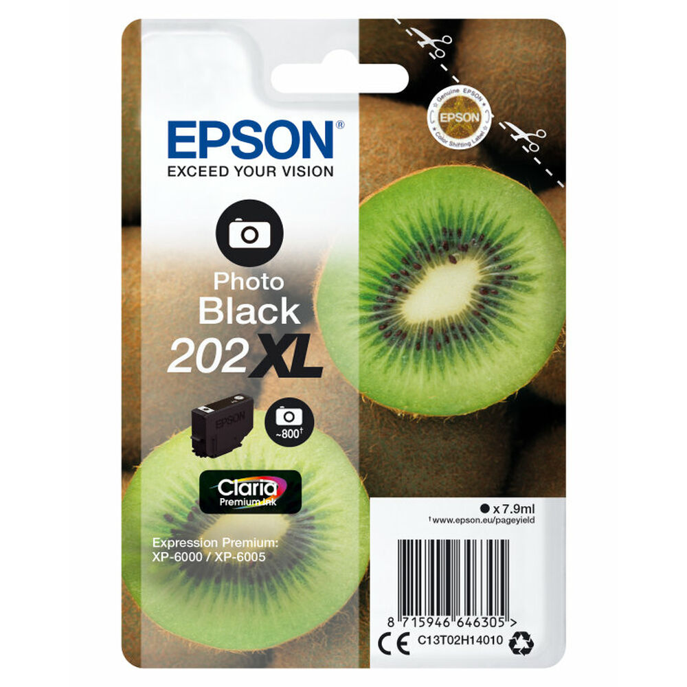 Cartouche d'encre originale Epson Singlepack Photo Black 202XL Claria Premium Ink Noir