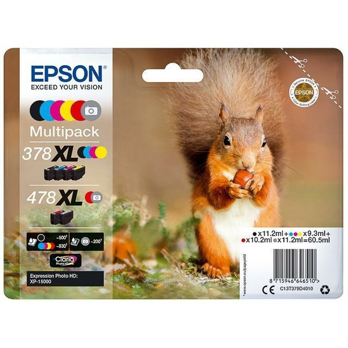 Bild von Original Tintenpatrone Epson Multipack 6-colours 378XL / 478XL Claria Photo HD Ink Schwarz