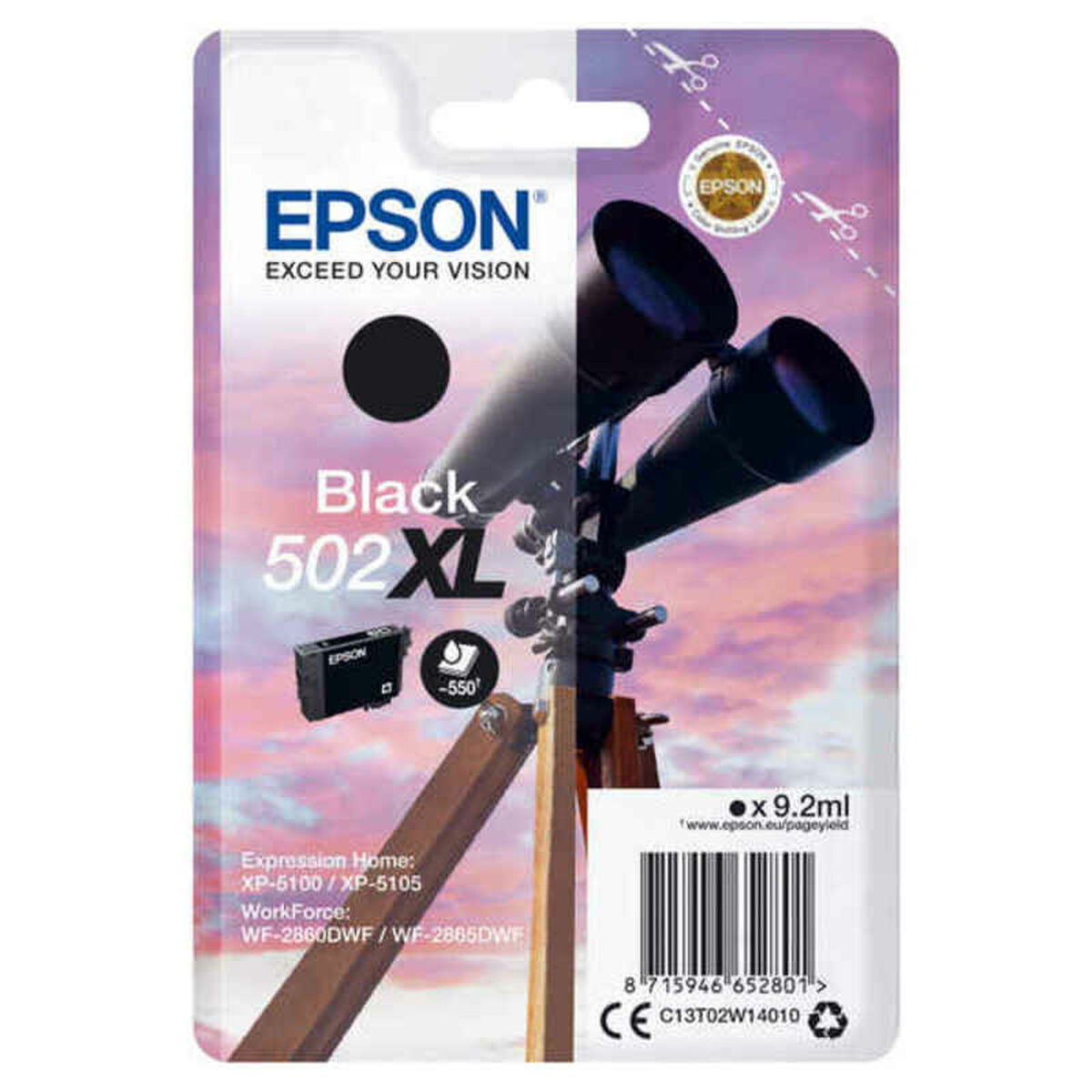 Bild von Original Tintenpatrone Epson C13T02W14010 Schwarz