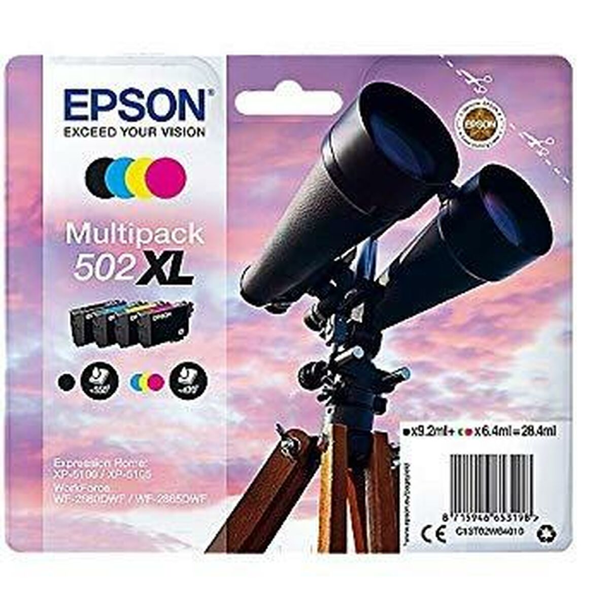 Bild von Original Tintenpatrone Epson XP-5100 5105 WF2860DWF 2865DWF Schwarz/Zyanblau/Magenta/Gelb (8 Stück)