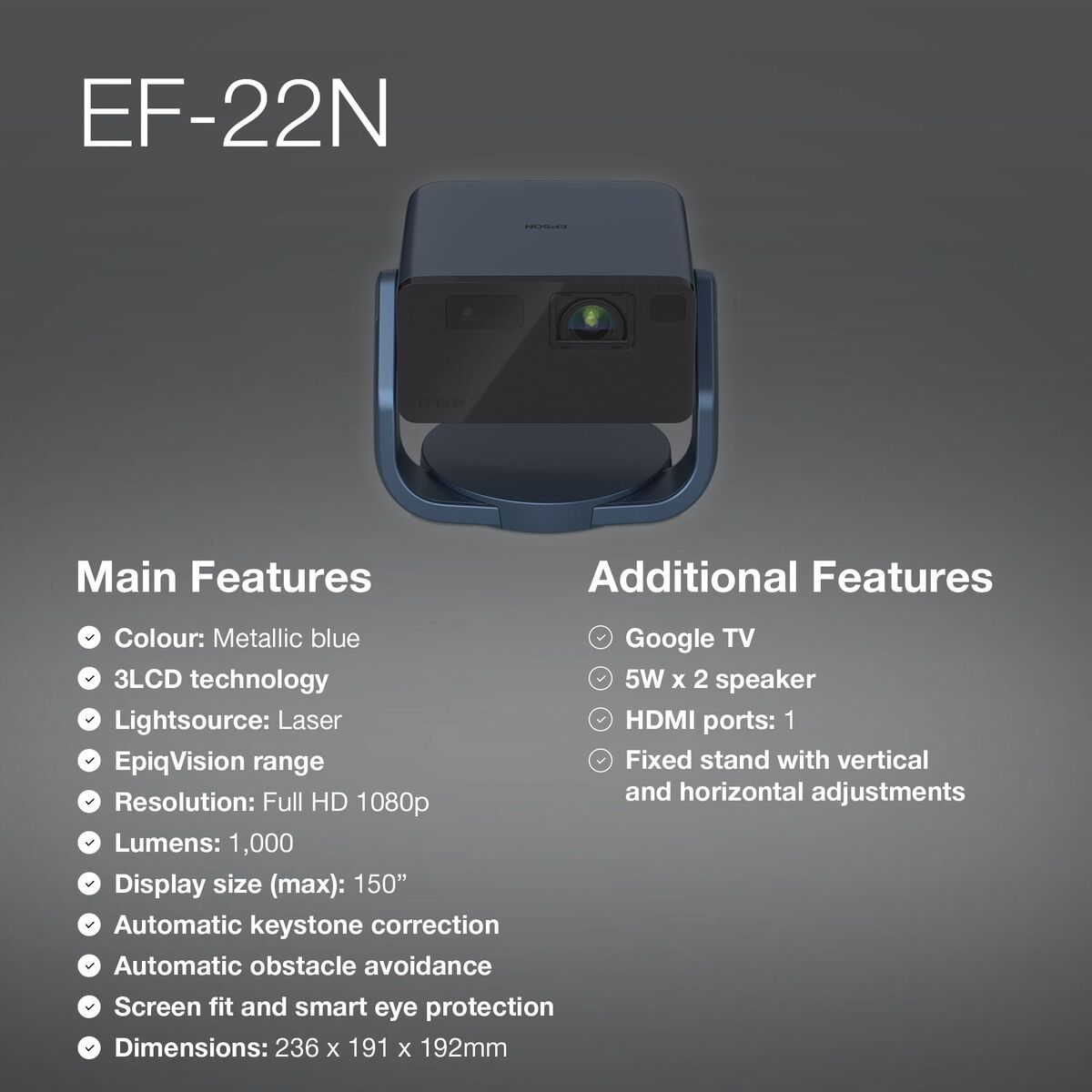 Projector Epson V11HB38440 Full HD 1920 x 1080 px