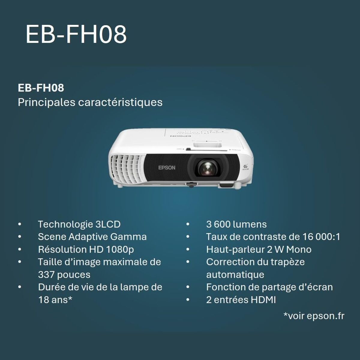 Projector Epson V11HB54040 Full HD LCD 3600 lm 1920 x 1080 px