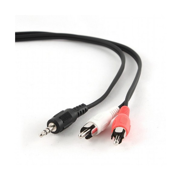 Cable Audio Jack (3,5 mm) a 2 RCA GEMBIRD CCA-458-2.5M 2,5 m Negro