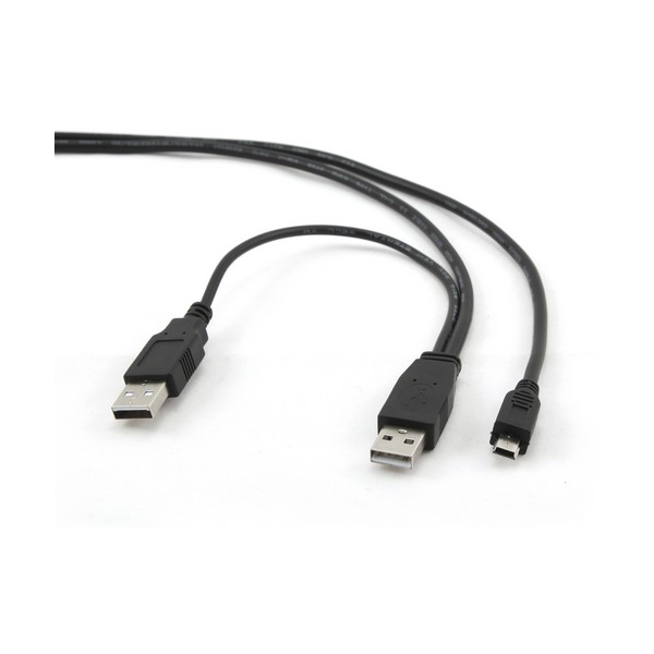 Câble Double USB vers Mini USB GEMBIRD CCP-USB22-AM5P-3 Noir   