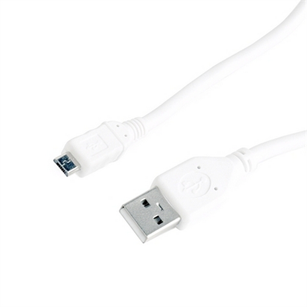 Câble USB 2.0 A vers Micro USB B GEMBIRD CCP-mUSB2-AMBM-W-0.5 (0,5 m) Blanc   