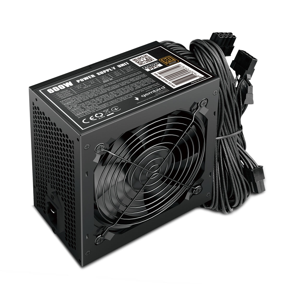 Bloc d’Alimentation GEMBIRD CCC-PSU80P-BBP-600 600 W 80 Plus Bronze