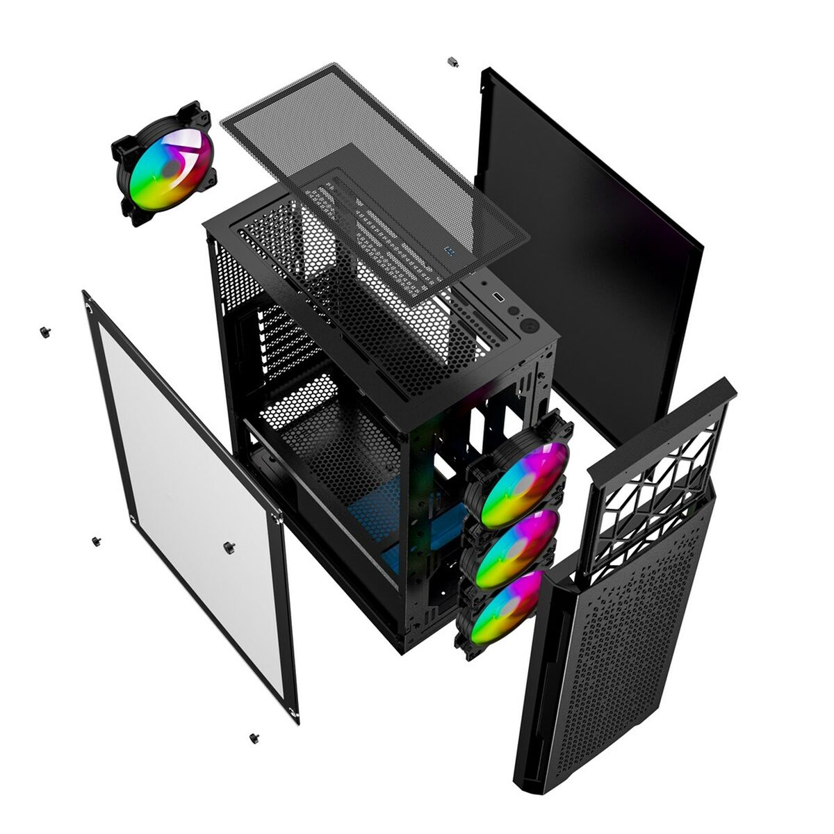 Afbeeldingen van ATX Semi-tower Box GEMBIRD CCC-FC-400X Black Multicolour