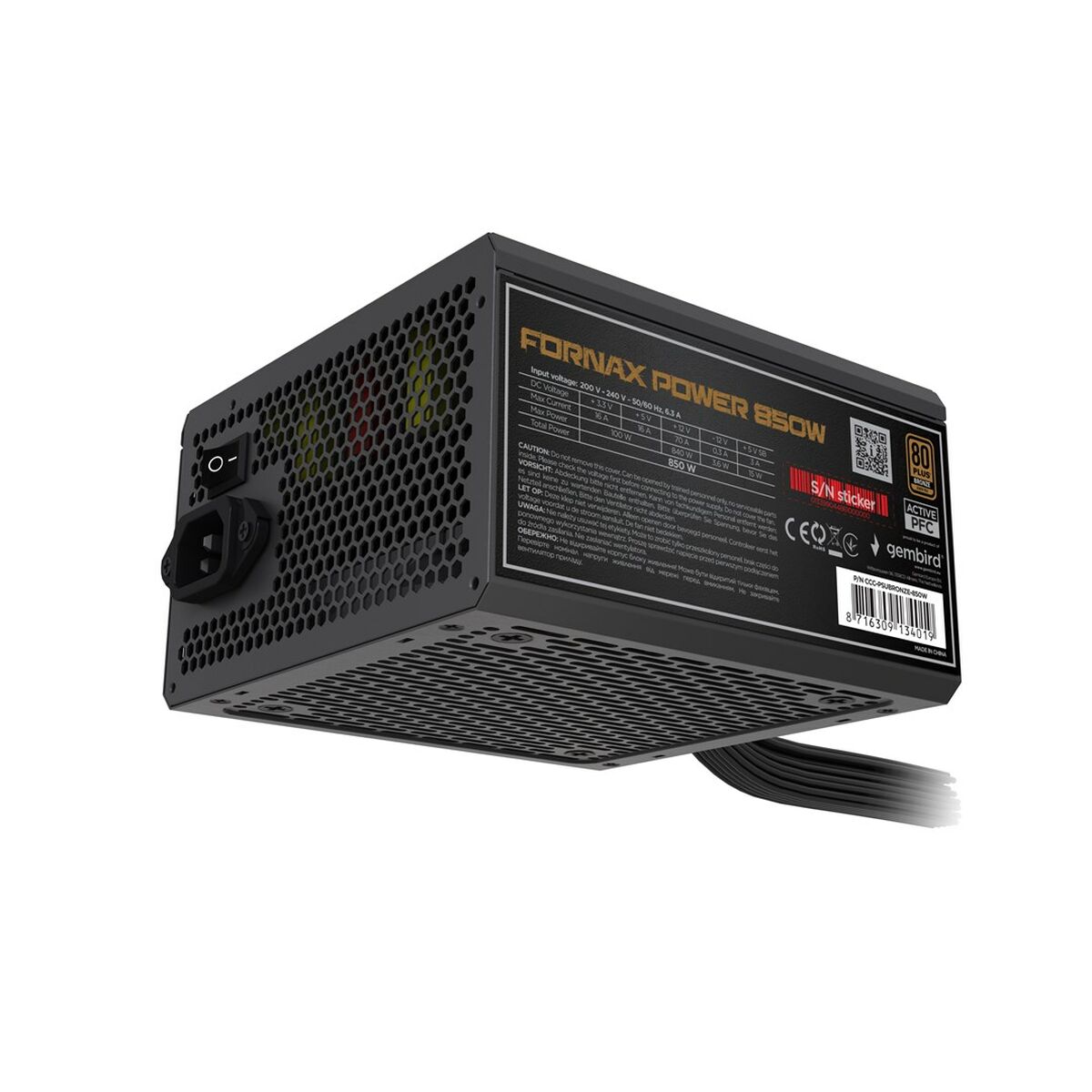 Afbeeldingen van Power supply GEMBIRD CCC-PSUBRONZE-850W