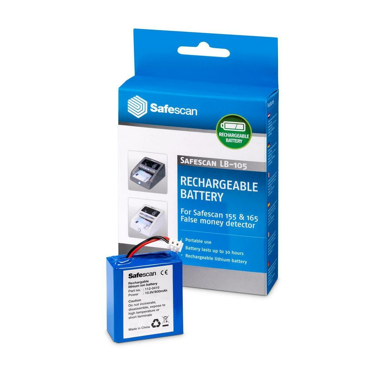 Afbeeldingen van Battery for Counterfeit Note Detector Safescan LB-105 Blue