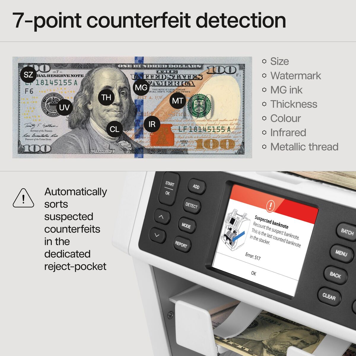 Picture of Banknote counter Safescan 112-0652 Grey