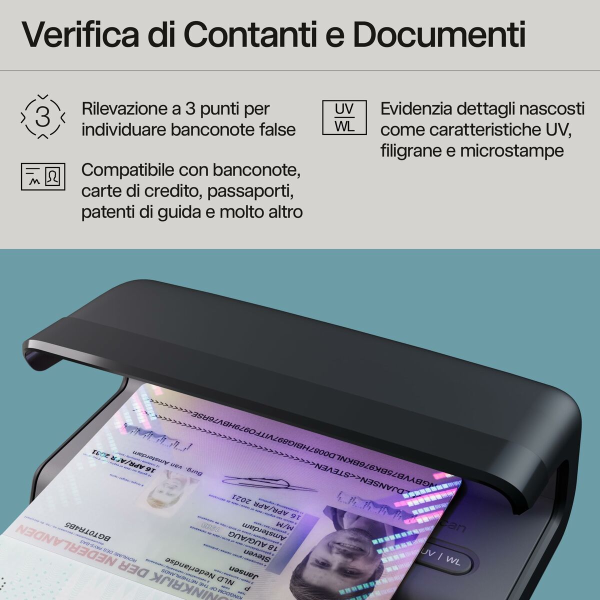 Afbeeldingen van Counterfeit Note Detector Safescan 3LC099