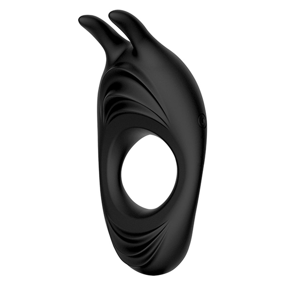 Cock Ring FeelzToys Zeus Dual Vibe Black Vibration